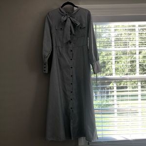 Black and white striped dress